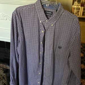 Chaps size XL purple and black check.  Pressed and ready for your night out!